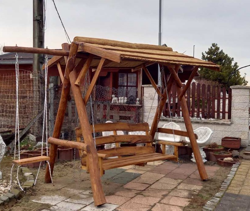 Hintaágy gyerekhintával tetővel (180cm ülőfelület)