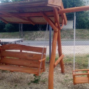 Hintaágy gyerekhintával tetővel (160cm ülőfelület)